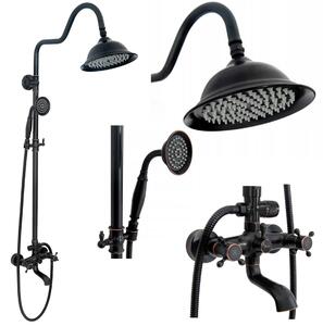 Shower set with shower spout Rea Retro Old Black