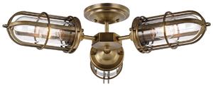 Quintiesse QN-URBANREST-3SF Urban Restoration 3 Light Semi Flush Light In Dark Antique Brass IP44