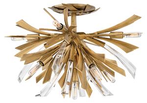 Quintiesse QN-VIDA-9F Vida 9 Light Semi Flush Ceiling Light In Burnished Gold Finish