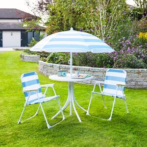 Childrens Blue Striped Patio Set