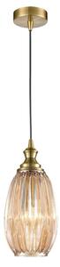 Marcella 1 Light Ceiling Pendant Light In Amber Glass Finish 15cm PH232/352