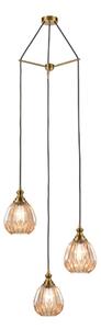 Marcella 3 Light Cluster Ceiling Light In Amber Glass Finish 51cm F2425-3/353
