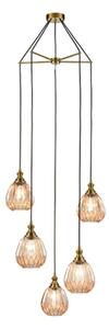 Marcella 5 Light Cluster Ceiling Light In Amber Glass Finish 60cm F2425-5/353