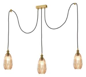 Marcella 3 Light Cluster Bar Ceiling Light In Amber Glass Finish F2428-3/352