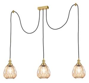 Marcella 3 Light Cluster Bar Ceiling Light In Amber Glass Finish F2428-3/353