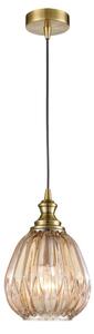 Marcella 1 Light Ceiling Pendant Light In Amber Glass Finish 18cm PH232/353