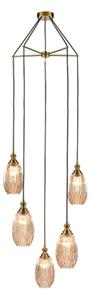 Marcella 5 Light Cluster Ceiling Light In Amber Glass Finish 56cm F2425-5/352