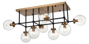 Franklite FL2411-8 Diffraction 8 Light Flush Ceiling Light In Matt Black And Antique Gold