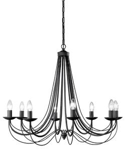 Franklite Philly 8 Light Ceiling Chandelier In Satin Black Finish FL2173/8