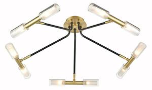 Petite 10 Light Flush Ceiling Light In Modern Black And Bronze Finish F2435-10