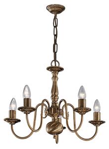 Franklite Halle 5 Light Flemish Ceiling Chandelier In Bronze Brass Finish PE7935