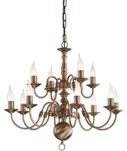 Franklite Halle 12 Light Flemish Ceiling Chandelier In Bronze Brass Finish PE79312