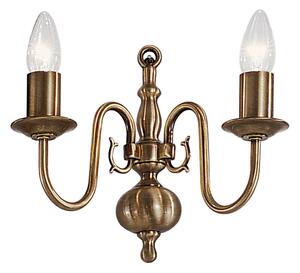 Franklite Halle 2 Light Flemish Wall Light In Bronze Brass Finish PE7932