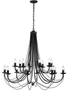 Franklite Philly 16 Light Ceiling Chandelier In Satin Black Finish FL2173/16