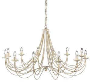 Franklite Philly 12 Light Ceiling Chandelier In Cream With Gold Highlights FL2172/12