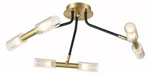 Petite 6 Light Flush Ceiling Light In Modern Black And Bronze Finish F2435-6