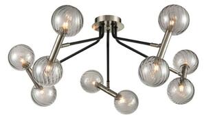 Franklite FL2436-10 Atmo 10 Light Flush Ceiling Light In Modern Black And Chrome Finish