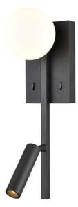 Franklite WB105 LED Wall Light With Reading Light In Matt Black Finish