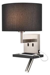 Franklite WB123/1183 Wall Light In Satin Nickel With Reading Light And Shelf