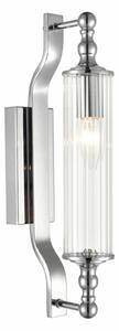 Paris Bathroom Wall Light In Chrome Finish With Ribbed Glass Shade IP44 W133