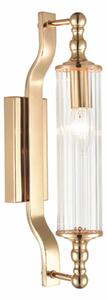 Paris Bathroom Wall Light In Gold Finish With Ribbed Glass Shade IP44 W134