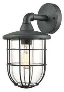 Flora Outdoor Wall Lantern In Grey Finish With Glass And Cage IP54 OUT6638
