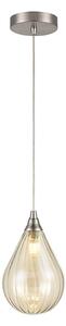 Franklite Perry 1 Light Small Ceiling Pendant With Amber Glass Shade PCH244-356