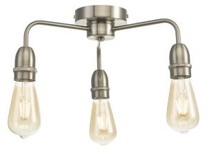 Dar Wisebuys Kiefer 3 Light Flush Ceiling Light In Satin Chrome Finish