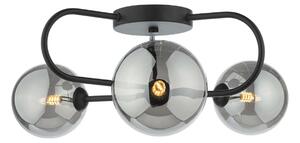 Dar Wisebuys EIS5322 Eissa 3 Light Semi Flush Light In Matt Black With Smoked Glass
