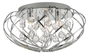 Dar Wisebuys DAV5250 Riya 3 Light Crystal Flush Ceiling Light In Polished Chrome
