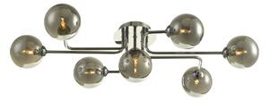 Dar Wisebuys Reyna 7 Light Semi Flush Ceiling Light In Polished Chrome With Smoked Glass