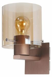 Nordic 1 Light Ceiling Pendant Light in Mocha Finish With Amber Glass