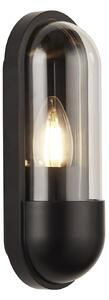 Modern Black Weather Resistant Capsule Outdoor Wall Light IP44 Rated