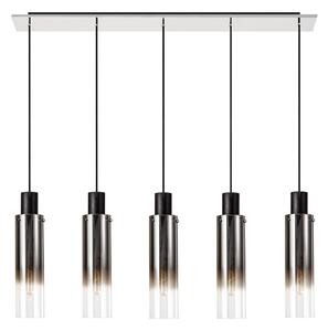 Fuse 5 Light Linear Ceiling Pendant in Polished Chrome with Ombre Effect Glass