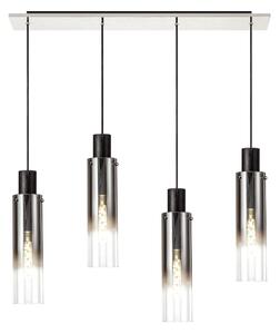Fuse 4 Light Linear Ceiling Pendant in Polished Chrome with Ombre Effect Glass