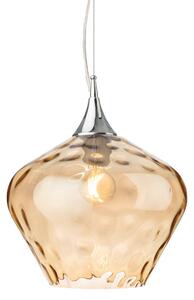 Firstlight Titan Single Ceiling Pendant Light In Polished Chrome With Amber Glass 2930AM
