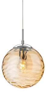 Firstlight Mercury Ceiling Pendant Light In Chrome With Amber Glass 2929AM