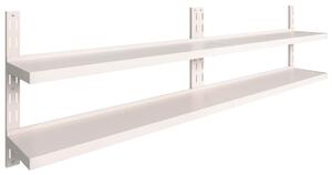 2-Tier Floating Wall Shelves 2 pcs Stainless Steel 300x30 cm