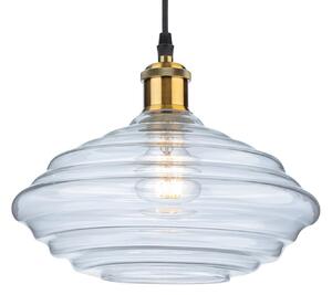 Firstlight 2858AB Logan 1 Light Large Ceiling Pendant Light In Antique Brass With Clear Glass