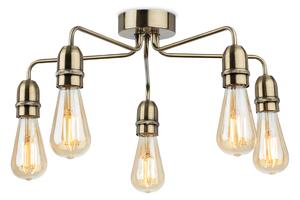 Firstlight 2884AB Leon 5 Light Flush Ceiling Light In Antique Brass Finish