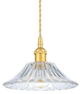 Firstlight 2907GO Wilshire 1 Light Medium Ceiling Pendant Light In Satin Gold With Clear Decorative Glass