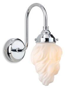 Firstlight 2899CH Flame 1 Light Wall Light In Chrome Finish With Opal Flame Glass IP44