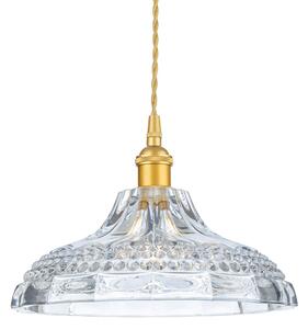 Firstlight 2905GO Wilshire 1 Light Large Ceiling Pendant Light In Satin Gold With Clear Decorative Glass