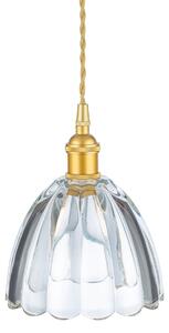 Firstlight 2906GO Wilshire 1 Light Small Ceiling Pendant Light In Satin Gold With Clear Decorative Glass