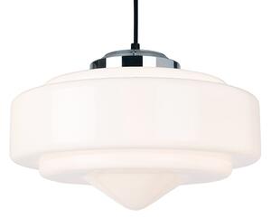 Firstlight 2938CH Art Deco 1 Light Ceiling Pendant Light In Chrome With Opal Glass