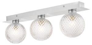 Laura Ashley Prague Bathroom 3 Light Wall Light In Polished Chrome With Glass Shades IP44