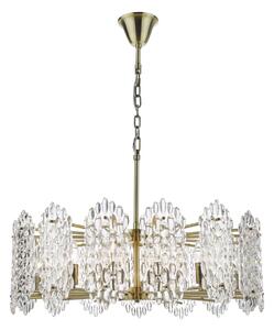 Dar Lighting Porthos 15 Light Textured Glass Ceiling Pendant In Antique Brass Finish POR1575