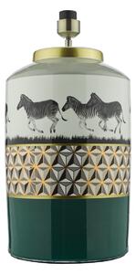 Dar Lighting Callie Table Lamp Base Only In Green Finish With Zebra Motif CAL4213