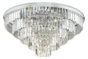 Dar Lighting Eulalia 12 Light Crystal Flush Ceiling Light In Chrome Finish EUL6450