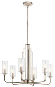 Quintiesse QN-KIMROSE6-PN Kimrose 6 Light Ceiling Chandelier In Polished Nickel Finish